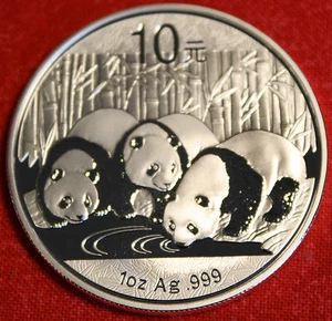 Moneda de plata 0,999 % diseño panda chino 2013 lingotes redondos A1 - Imagen 1 de 2
