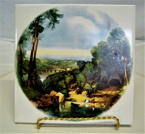 Vtg Hyalyn Ceramic Trivet #505 - 6"x 6" Landscape - Picture 1 of 4
