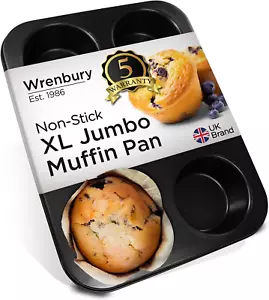Jumbo Muffin Pan 6 Cup - Nonstick XL Deep Muffin Pan for Baking 3.75" Cup - Big - Picture 1 of 12