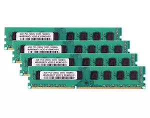4X 4GB 2Rx4 PC3-12800 DDR3 1600Mhz 240Pin RAM Desktop Memory Only for AMD chips - Picture 1 of 12
