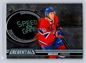 2024 Upper Deck Credentials #SGR12 Owen Beck -Speed of the Game-Canadiens - Picture 1 of 2