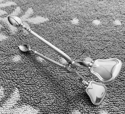 Pinzas de azúcar esterlina danesas antiguas vintage GEORG JENSEN Foto 1 de 4