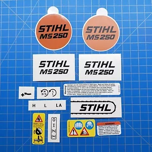 Stihl/Farmertec 025, MS 250 Kit completo decalcomania/adesivo motosega - Nero - Foto 1 di 7