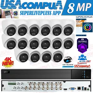 SUPERLIVEPLUS 4K 16CH CCTV Camera system ED-8216H5-DN 8MP Turret Full Color Lot - Picture 1 of 22