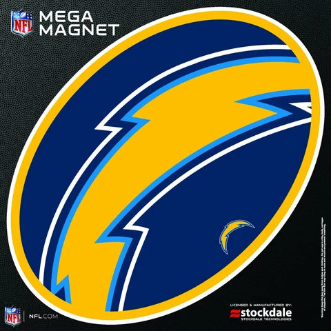 Los Angeles Chargers MEGA Style Logo 12" Magnet Heavy Duty Auto Home Football Cover
