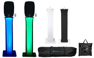 (2) Rockville BPA15 15" Powered Active 800w DJ Speakers w Bluetooth+Totem Stands - Picture 1 of 11