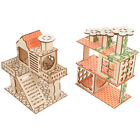 Small Animal Wooden Hideaway - 2 Hamster Houses for Cozy Living