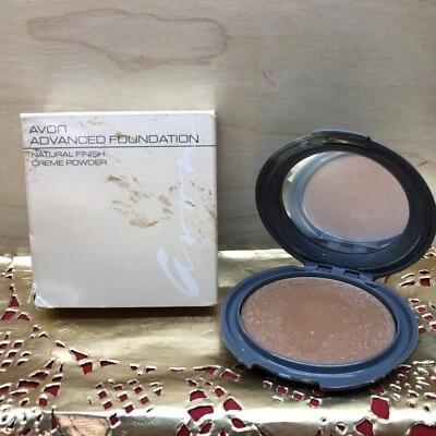 VINTAGE AVON ADVANCE FOUNDATION NATURAL FINISH CREME POWDER GOLDEN BRONZE - Image 1 of 4