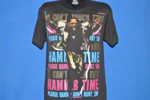 vintage 90s MC HAMMER TIME U CAN'T TOUCH THIS HIP HOP BLACK t-shirt MEDIUM M - Picture 1 of 4
