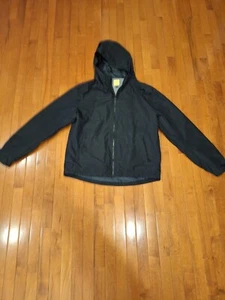 Prince & Fox Herren schwarz Jacke Full Zipper und Kapuze Hoodie Windbreaker Taschen  - Bild 1 von 10