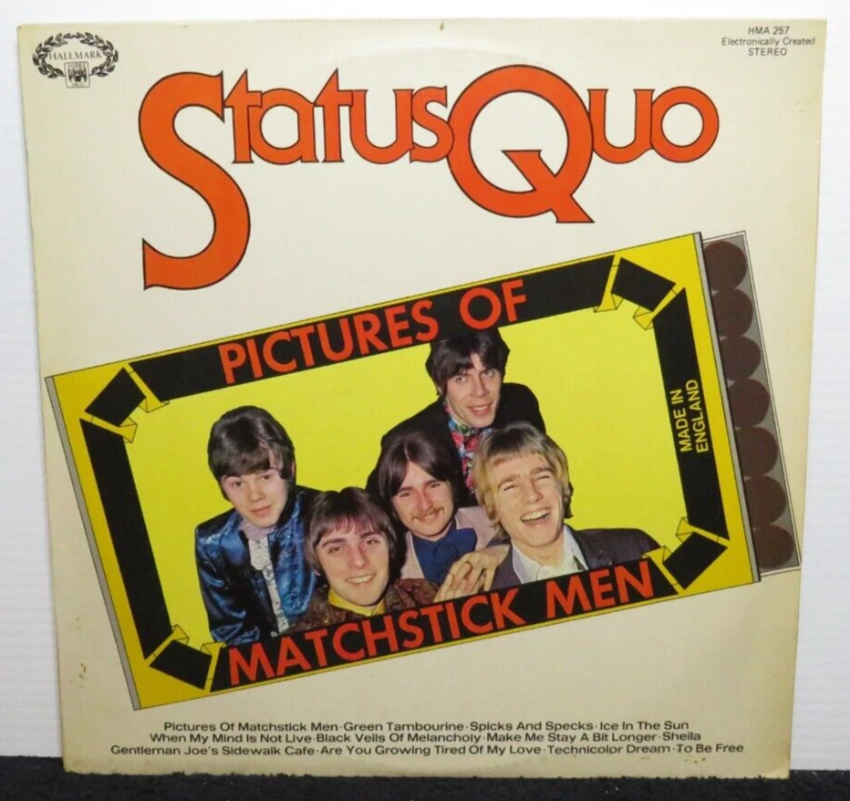 STATUS QUO PICTURES OF MATCHSTICK MEN (VG+) HMA-257 UK LP VINYL RECORD Foto 1 de 4