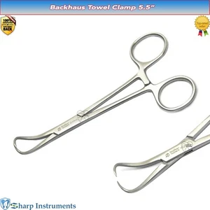 Veterinary Backhaus Towel Clamp forceps 5.5"/14cm Stainless Steel Instruments - Picture 1 of 1