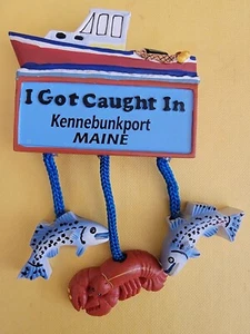 VINTAGE FRIDGE MAGNET Kennebunkport MAINE Boat - Picture 1 of 3