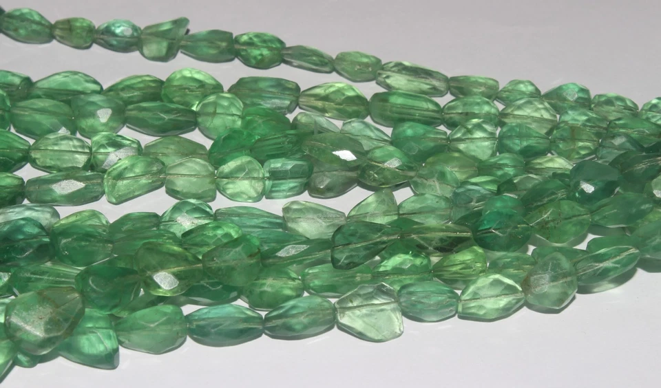 7 to18 MM  16'' Natural Gemstone Fluorite Faceted Nugget Beads Tumble Free Form - Image 1 of 4