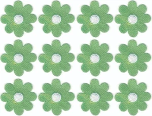 Green Daisy Flower Patch Cut out Sew on Lot of 12 - Picture 1 of 2