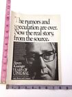 Publicité imprimée vintage années 80 photo Henry Kissinger années de bouleversement livre ad 1982
