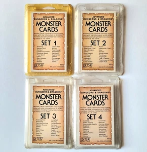 AD&D Monster Cards Sets 1-4 - 1982 TSR Advanced Dungeons & Dragons New in Shrink - Picture 1 of 10