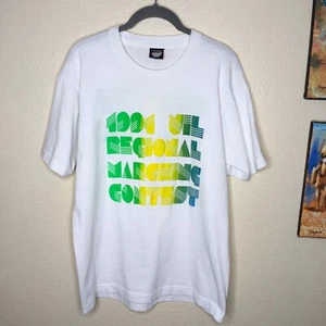 Vintage Mens L 1991 UIL Marching Contest Tee Single Stitch Neon F2 - Picture 1 of 12