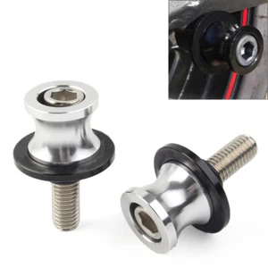 CNC Schwingenspulen Slider Stand Schrauben 10MM für KAWASAKI ZX6R 1998-11 Silber - Imagen 1 de 7
