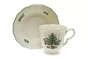 Nikko Happy Holidays Weihnachtsbaum Tasse & Untertasse mit Fuß Set - Bild 1 von 3