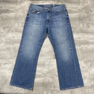 vintage GUESS JEANS Cliff Boot Cut Mens 36 blue denim y2k 2000s distressed faded - Image 1 of 4