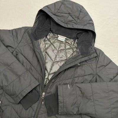 Chaqueta de Invierno Columbia Negra Celestial Larga Con Capucha Omni Heat Talla 1X Foto 1 de 4