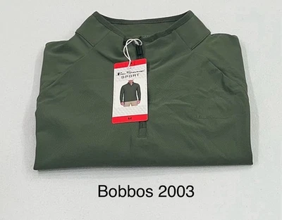 Camiseta deportiva elástica activa Ben Sherman para hombre con cremallera en cuarto, verde, talla M Foto 1 de 3