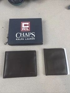 Chaps Ralph Lauren Vintage Leather Wallet & Passcase - Picture 1 of 6