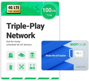 EIOTCLUB Carte SIM Data Triple Play - Couverture USA Sans Contrat 4G LTE Cellulaire... - Photo 1 sur 7