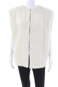 Isabel Marant Womens Alpaca Round Neck Hook + Eye Closure Vest Cream Size 34 - Picture 1 of 6