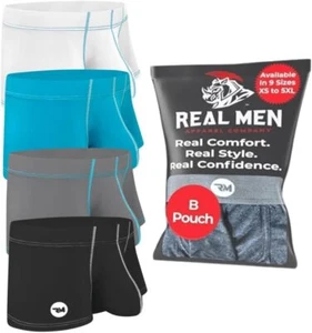 Real Men Bulge Enhancing Pouch X-Large, B 4er Pack - Schwarz Weiß Grau Cyan  - Bild 1 von 6