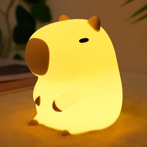 Ammonit Capybara Nachtlicht, niedliche Silikon Capybara Lampe für Kinder, weich - Bild 1 von 12