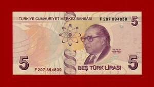 TURKEY 5 LIRA LIRASI (2009 / 2022) UNC Note Sign: Sahap Kavcıoğlu & Tasa Çakmak - Picture 1 of 2