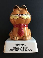 Garfield Enesco Ceramic Figurine To Dad…From A Chip Off The Old Block with Box