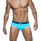 Men's New Color Block Belt Swim Briefs Bikini Swimwear Swimsuit Beach Shorts