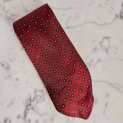 Corbata para hombre Brooks Brothers Makers roja verde floral seda Foto 1 de 4