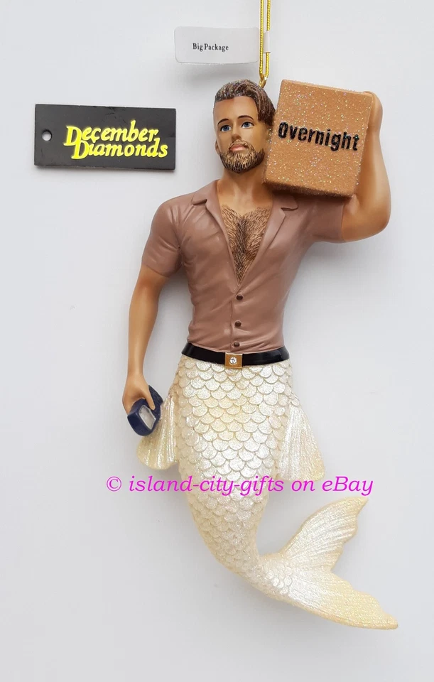 December Diamonds Big Package Merman Christmas Ornament 5555105