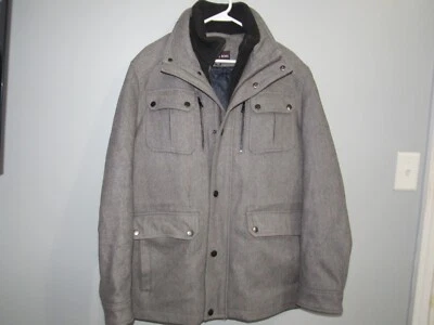 MICHAEL KORS Mens Large Gray Insulated Thick Wool Coat Lined Mint Condition - Image 1 of 4