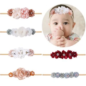 Baby Girls Headbands Flower Headband 6 Pcs Nylon Elastic Headbands Newborn Ha... - Picture 1 of 8