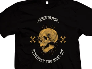 Memento Mori T-Shirt - Skull and Crossbones T Shirt - Stoic Stoicism philosophy - Picture 1 of 5