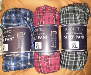 Lot Of 3 Men's XL Architect Lightweight Flannel Plaid Sleep\Loungewear NWT - Picture 1 of 2