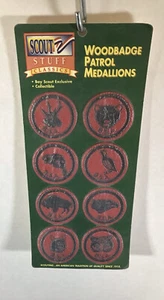Vintage 1996 Boy Scouts Woodbadge Patrol Medallions factory sealed pack of 8 New - Picture 1 of 5