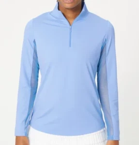 NWT Ladies G LIFESTYLE LIGHT BLUE Long Sleeve Mock Golf Shirt L XL & XXL - Picture 1 of 1