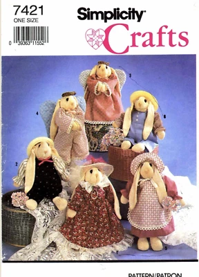 Simplicity 7421 Sock Bunny Rabbit Boy Girl Toy Clothes Craft New Uncut Pattern - Image 1 of 4