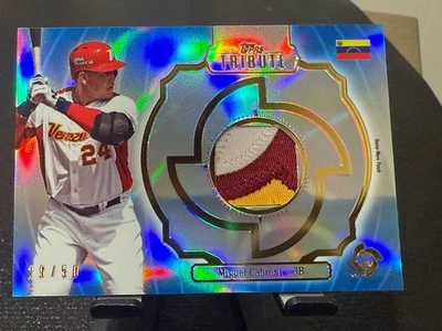 2013 Topps Tribute WBC Patch Miguel Cabrera Game Worn Patch Gold / 50 - Image 1 of 2
