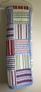 2011 Pottery Barn Full/Queen Quilt Patchwork Multicolor Stripe 86" X 88" - Picture 1 of 12