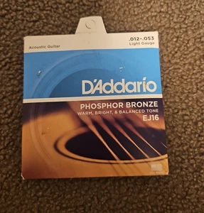 D'Addario EJ16 12-53 Light Phosphor Bronze Acoustic Guitar Strings - Picture 1 of 2