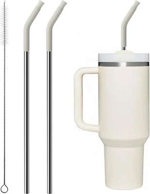 Metal Straws with Silicone Tip for 40 oz Tumbler, Reusable Stainless Steel Straw - Image 1 of 4