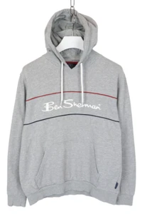 BEN SHERMAN Grey Marl Hoodie Men's LARGE Pullover Kangaroo Pocket Melange - Picture 1 of 8