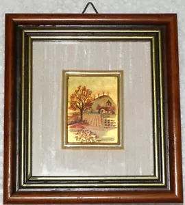 Impresión en Película Dorada Pequeño Arte Enmarcado 4" Firmado "ORO" - Imagen 1 de 3